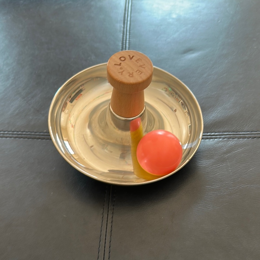 LOVEVERY Stainless Steel Spinner Toy - With Rattle Ball